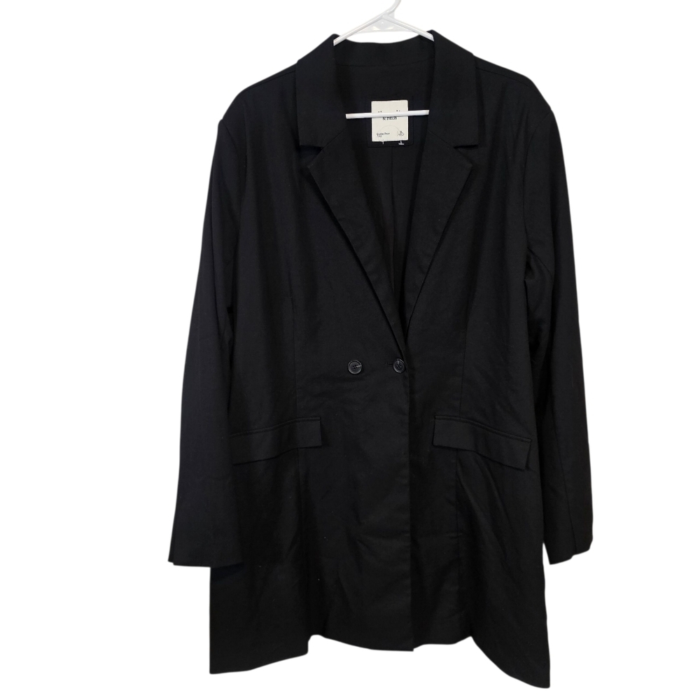 Abercrombie & Fitch Oversized Blazor Mini Jacket Dress Business Button Down - Picture 2 of 8